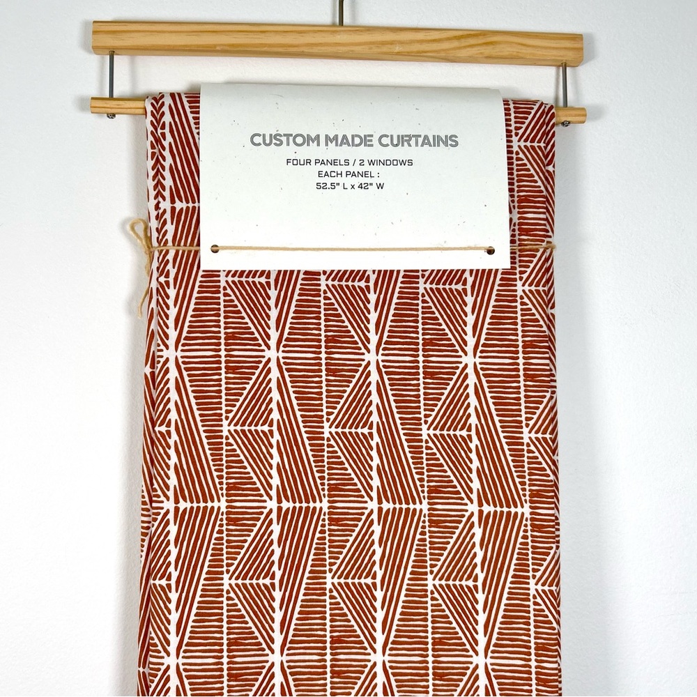 Custom made in NYC_ Cotton Tribal Print Curtains_4 Panels